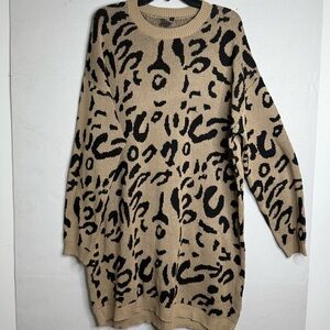 Leopard Print Oversized Sweater
